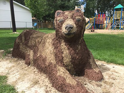 Bear Free Form Concrete Bench, Yvette Cuthbert