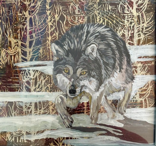 Wolf hunting in forest